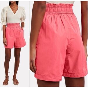 NWOT A.L.C Caleb Pull-On Cotton Shorts | Pink Paperbag Waist Cuffed Summer Short